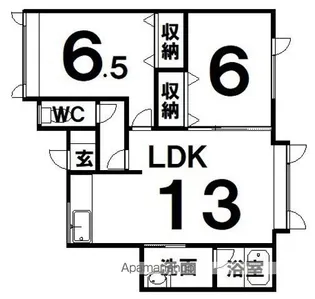 カーサミリオーネ【2階】の間取り