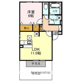 コンフォートくすは A棟【1階】の間取り