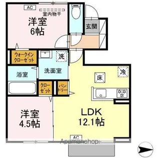 岡山県岡山市北区富町1丁目【アパート】の間取り