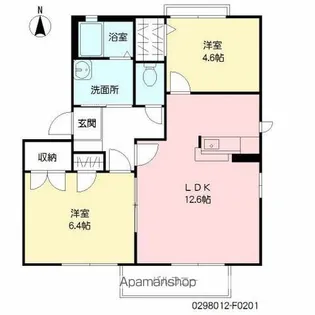 プレジールアン F棟【2階】の間取り