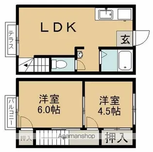 中寺ハイツ【1階】の間取り