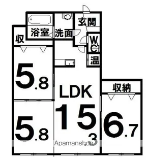 アビタあかしやⅡ【302号室】の間取り