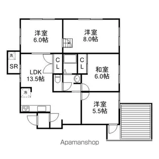 サンヒルズ花【303号室】の間取り