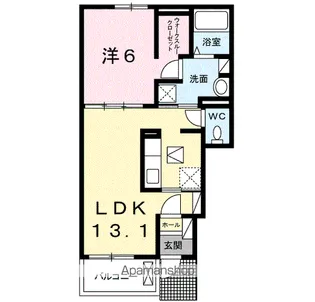 HEART未来 政枝 B【1階】の間取り