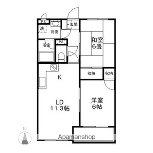 エクセルハウス一番館【2階】の間取り