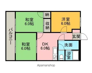 コーポ王赤【3階】の間取り