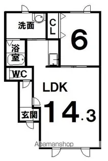 PALERMOⅠ(パレルモワン)【105号室】の間取り