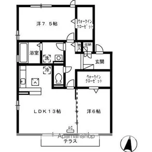ディアコート楠木【1階】の間取り