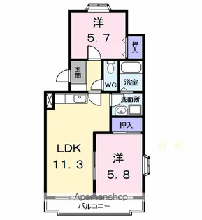 グリーンハイツはとり【3階】の間取り