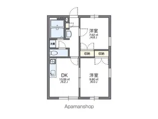 レオパレスハピネス【105号室】の間取り