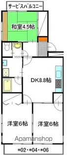 サンライト山崎【402号室】の間取り
