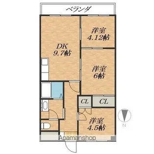 シャルム帯広【1階】の間取り