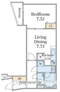 エクセルシオール目黒三田【1階】の間取り