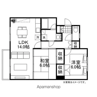 リブナイスリー安江町【603号室】の間取り