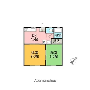 レイクハイツ2【203号室】の間取り