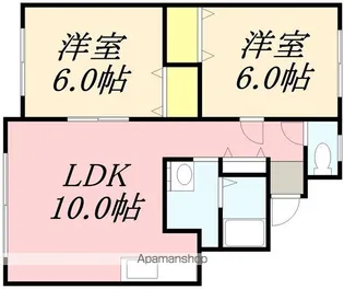 コーポサイトウD棟【1号室】の間取り