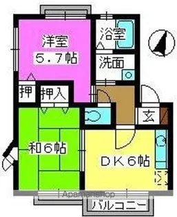 メロディハイツあまのⅡ【2階】の間取り