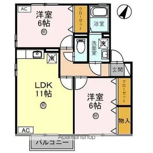 リバーサイド櫛川 A【2階】の間取り
