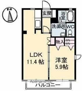 バリュージュヤシマⅡ【1階】の間取り