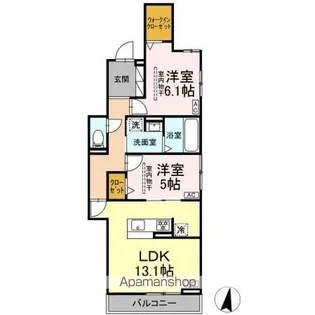 カサブランカ【3階】の間取り