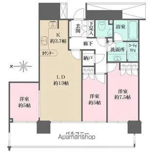 M.M.TOWERS THE WEST【10階】の間取り