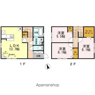 プラネット弘前 A【101号室】の間取り