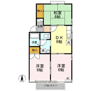 グリーンパーク新井 A棟【2階】の間取り