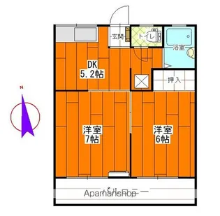 ハイツ川住【105号室】の間取り