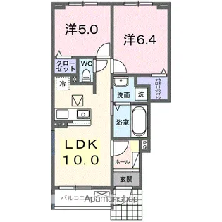 グランツK【1階】の間取り