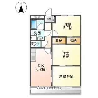 エルハイム【1階】の間取り
