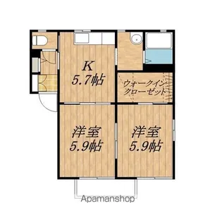 ウイング清北【202号室】の間取り