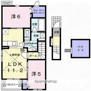 ヴィラ・ジュラク B【2階】の間取り