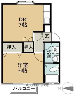 メゾン島高松【1階】の間取り
