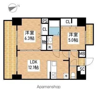 プレサンスTHE新栄【5階】の間取り