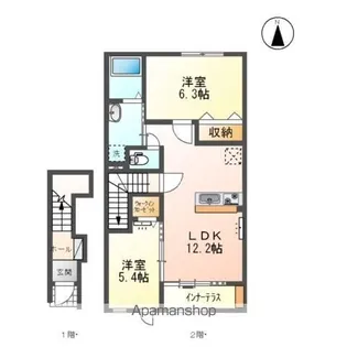 ボヌールMASHIKI Ⅱ【207号室】の間取り
