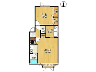 スペーシア【2-B号室】の間取り