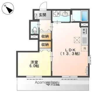 滋賀県東近江市五個荘山本町【アパート】の間取り