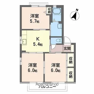 シャーメゾン21B棟【2階】の間取り