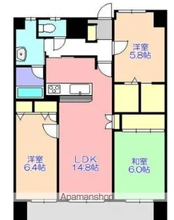 ロワールマンション東郷駅前【11階】の間取り