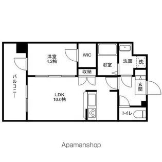 WILLDO中洲【7階】の間取り