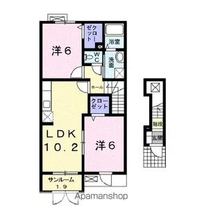 ルーチェボヌール【2階】の間取り