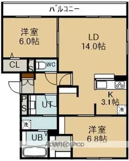 PRISM青柳町(プリズムアオヤギチョウ)【102号室】の間取り