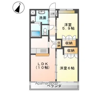コンフォース六条院【103号室】の間取り