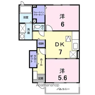 ベルサイユA棟【1階】の間取り