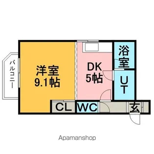 カントリーハイツ【101号室】の間取り