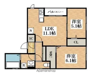 メゾン・アミティエ【2階】の間取り