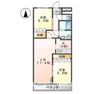 ローズマリーⅡ【2階】の間取り