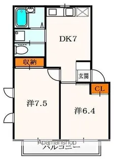 リヴィエール・シャン西禁野【1階】の間取り