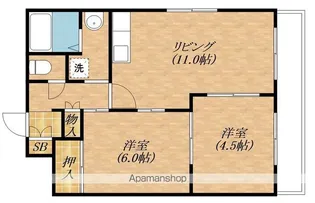 コーポドルフィン【205号室】の間取り
