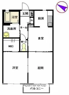 ラ・ヴェルテ B棟【2階】の間取り